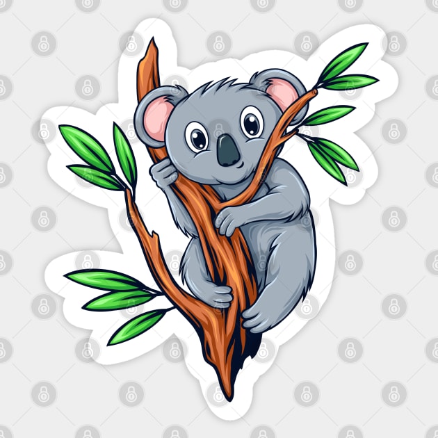 Koala on the three Sticker by medabdallahh8